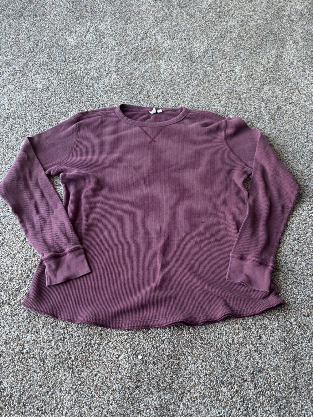 GAP Waffle Knit Long Sleeve Top Womens Small Purple Thermal Shirt
